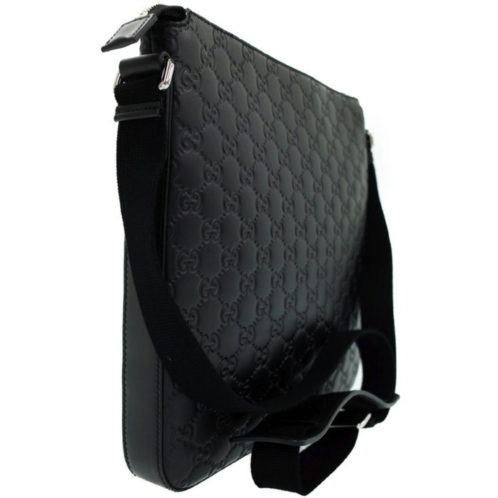 Gucci ssima Signature Black Crossbody Bag Leather Messenger